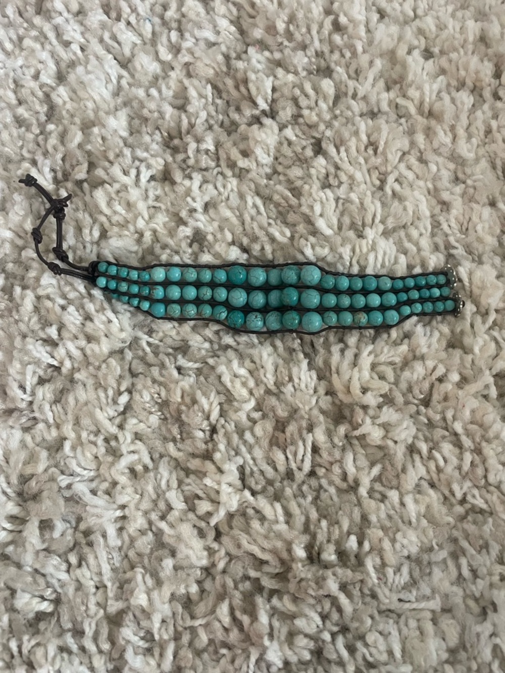 Turquoise Beaded Multi-Strand Bracelet
